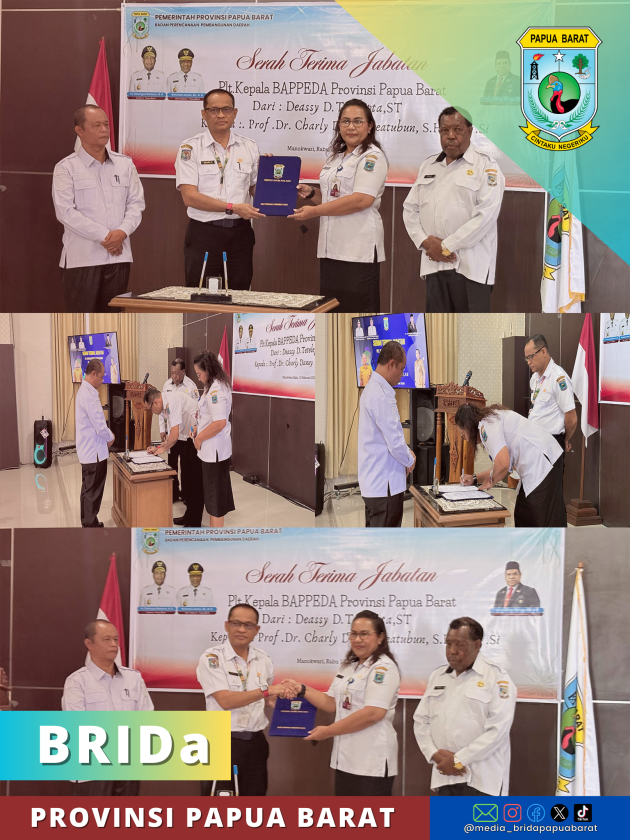 Serah Terima Jabatan Plt. Kepala BAPPEDA Papua Barat, Prof. Charlie Heatubun Siap Emban Tanggung Jawab Baru