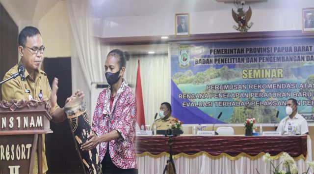 Balitbangda Papua Barat Gelar Seminar Perumusan Rekomendasi Atas Rencana Penetapan Peraturan Baru Dan/ Atau Evaluasi Terhadap Pelaksanaan Peraturan